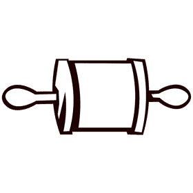 Rolling pin small black and white clipart