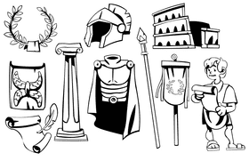 Roman black and white vector