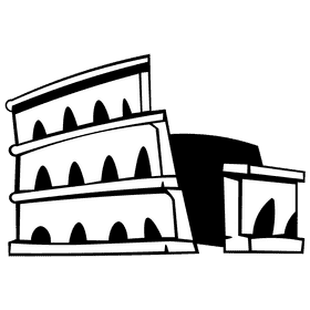 Roman coliseum black and white clipart