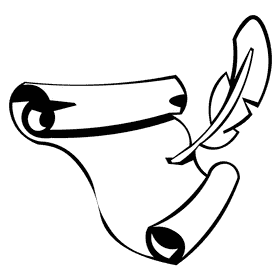 Roman scroll black and white clipart