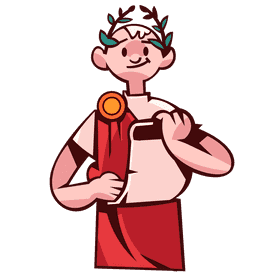 Roman character scroll clipart