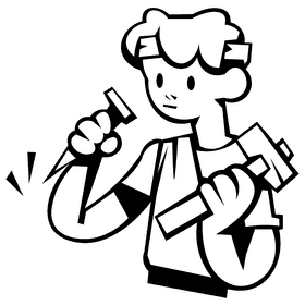 Roman character sculptor black and white clipart