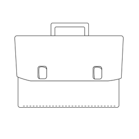 Briefcase black and white clipart