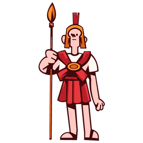 Roman character spear clipart
