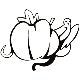 Scarecrow pumpkin black and white clipart