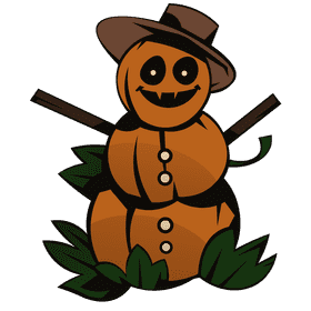 Scarecrow punpkin snowman clipart