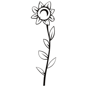 Scarecrow sunflower black and white clipart