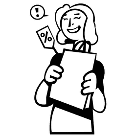 Shopping sale black and white clipart
