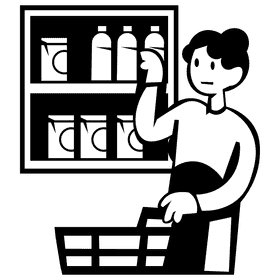 Shopping shop black and white clipart