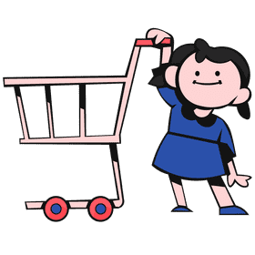 Shopping cart customer clipart