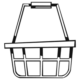 Shopping cart empty black and white clipart