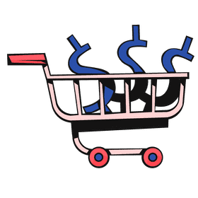 Shopping cart money clipart