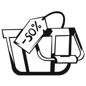 Shopping cart sale black and white clipart