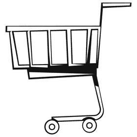 Shopping cart black and white clipart