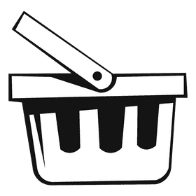 Shopping cart small black and white clipart