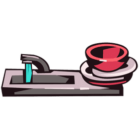 Sink dishes clipart