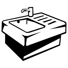 Sink metal black and white clipart
