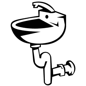 Sink tubes black and white clipart