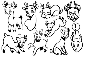 Stag black and white vector