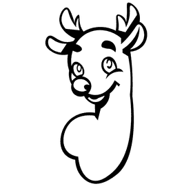 Stag head black and white clipart