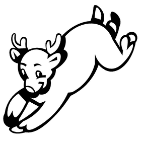 Stag jump black and white clipart