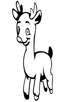 Stag black and white clipart