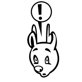 Stag surprised black and white clipart
