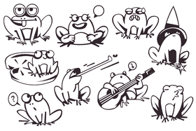 Toad black and white vector