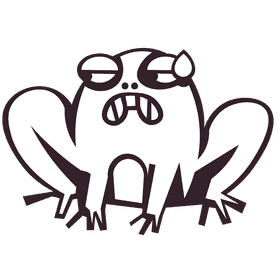 Toad angry black and white clipart