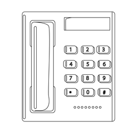 Telephone drawing black and white clipart