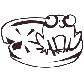 Toad leaf black and white clipart