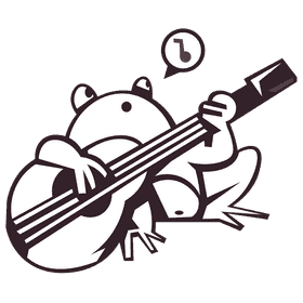 Toad music black and white clipart