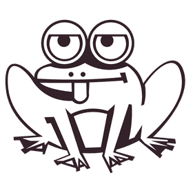 Toad tongue black and white clipart