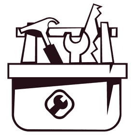 Toolbox with icon black and white clipart