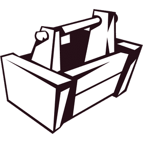 Toolbox wood enempty black and white clipart