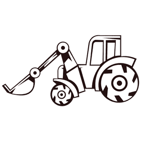 Tractor ladle black and white clipart