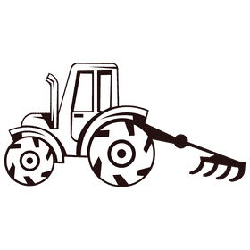 Tractor plow black and white clipart