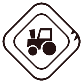 Tractor sign black and white clipart