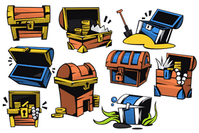 Treasure chest vector