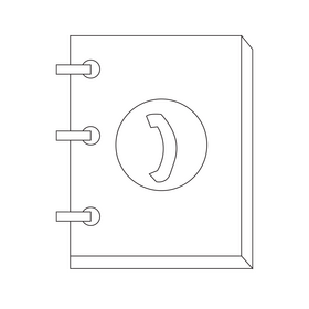 Phone book drawing black and white clipart