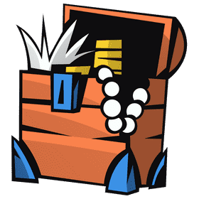 Treasure chest opened full blue clipart