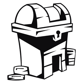 Treasure chest treasure black and white clipart