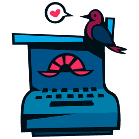 Typewriter bird clipart