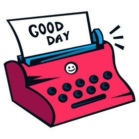 Typewriter good day clipart