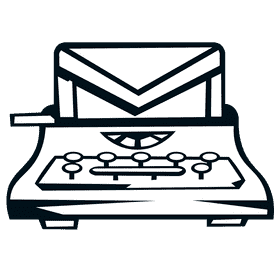 Typewriter letter black and white clipart