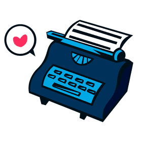Typewriter love clipart