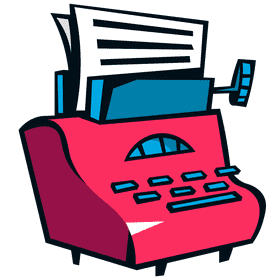 Typewriter three quarters clipart