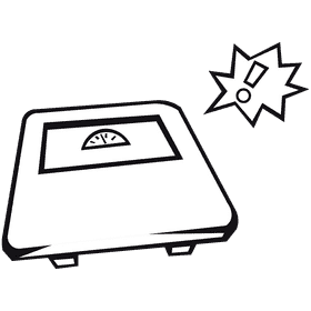 Weighting scale alarm black and white clipart