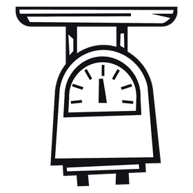 Weighting scale empty black and white clipart