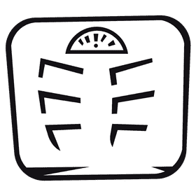 Weighting scale floor black and white clipart